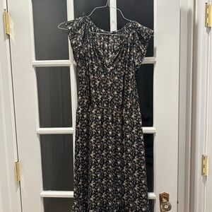J. Crew Dark Floral Midi Dress